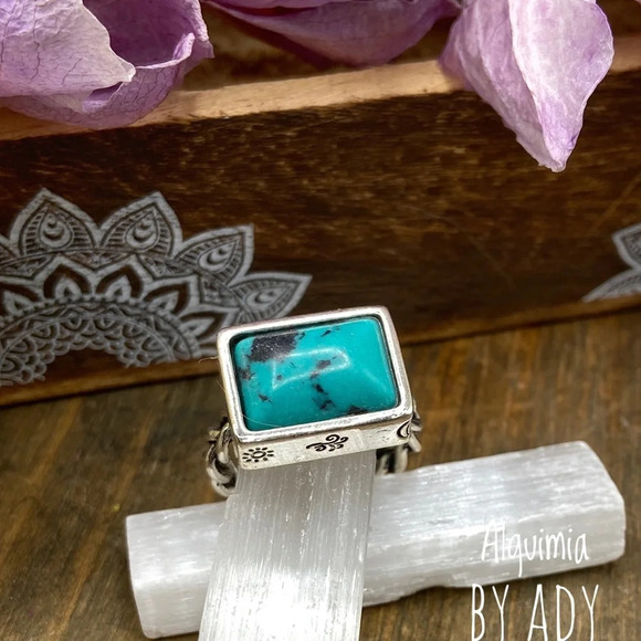 Alquimia by Ady Silver and Turquoise Ring - Picture 1 of 10
